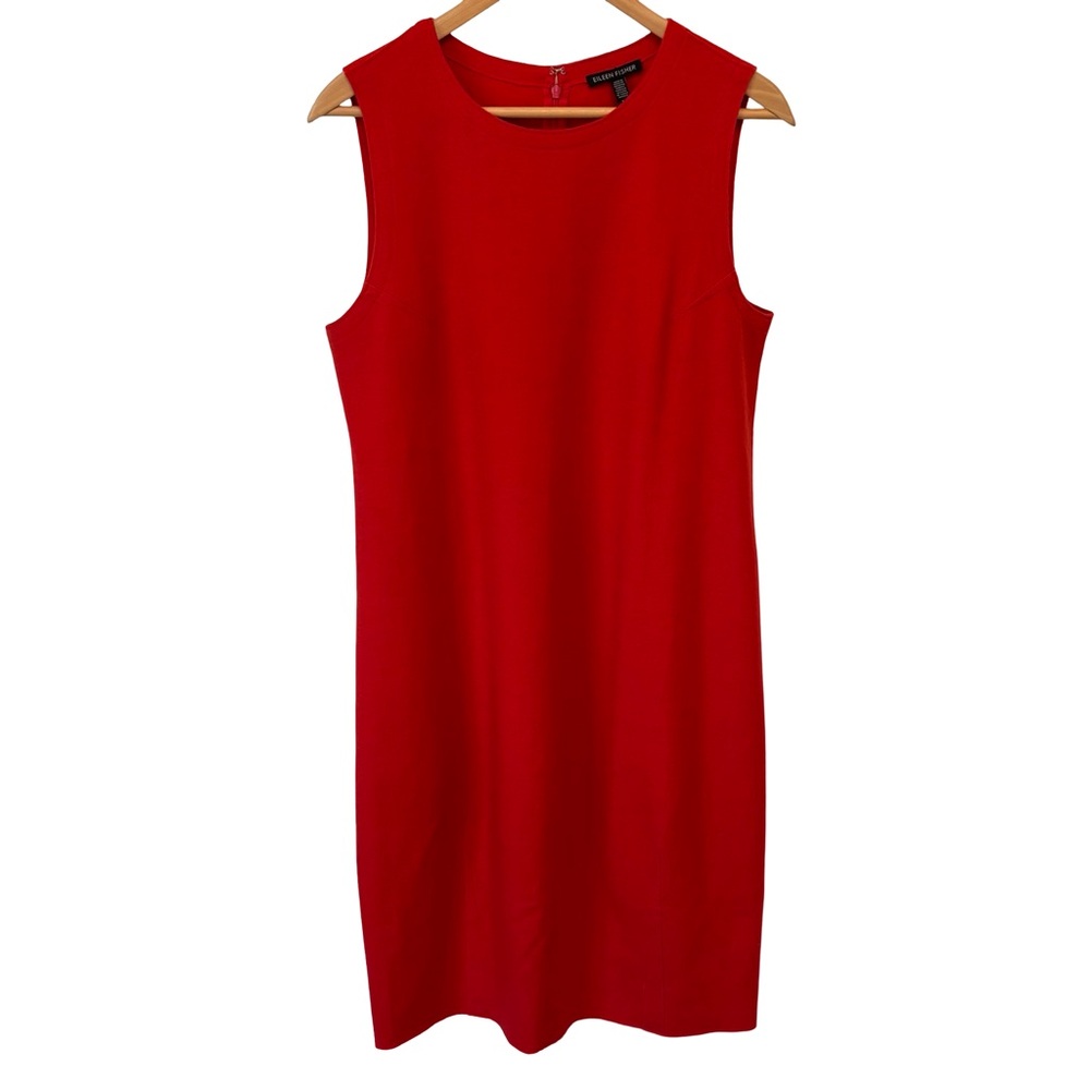 Eileen Fisher Red Wool Shift Dress